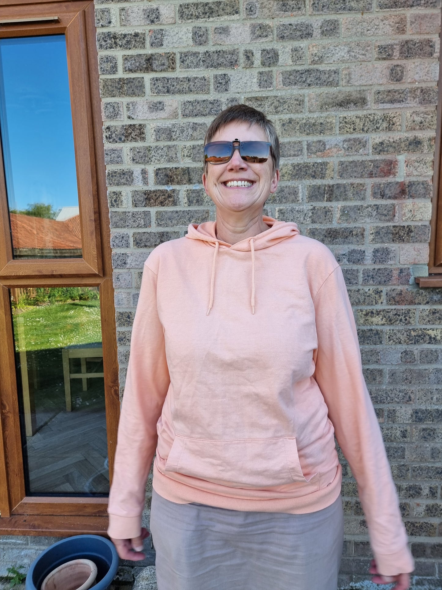 peach hoodie (upcycled)