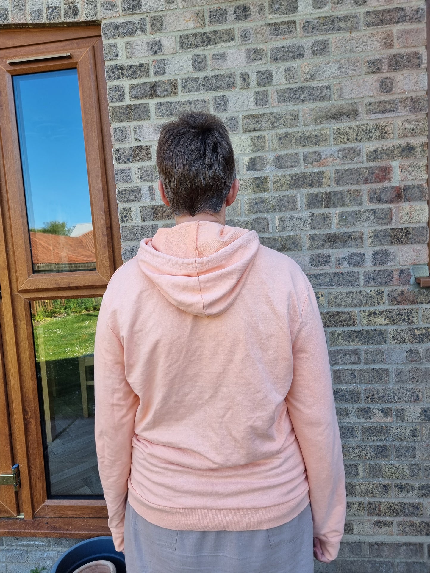 peach hoodie (upcycled)