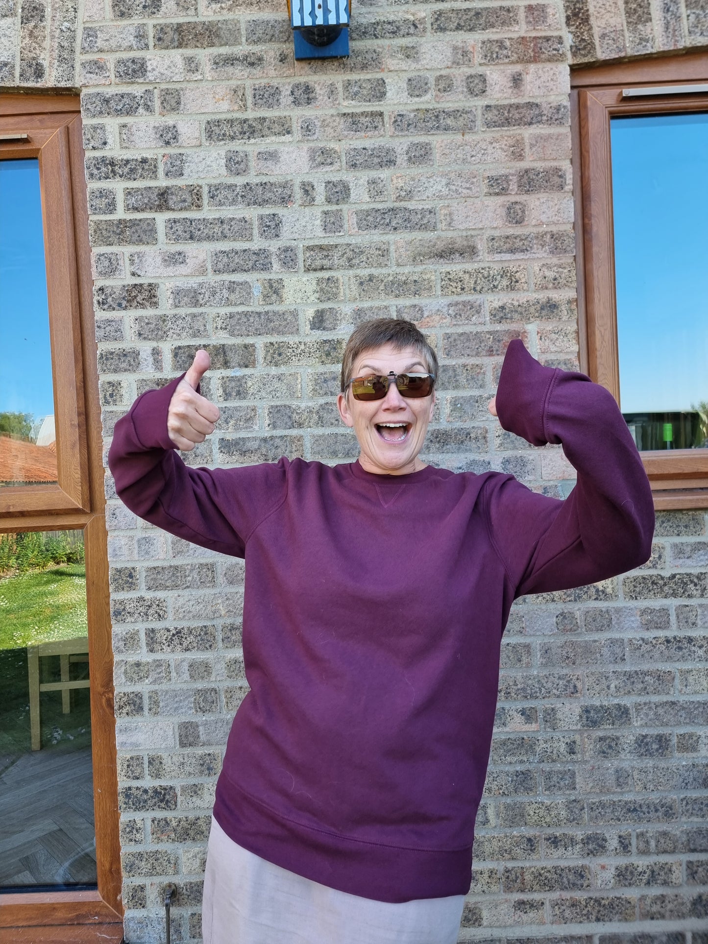 plum sweatshirt (upcycled)