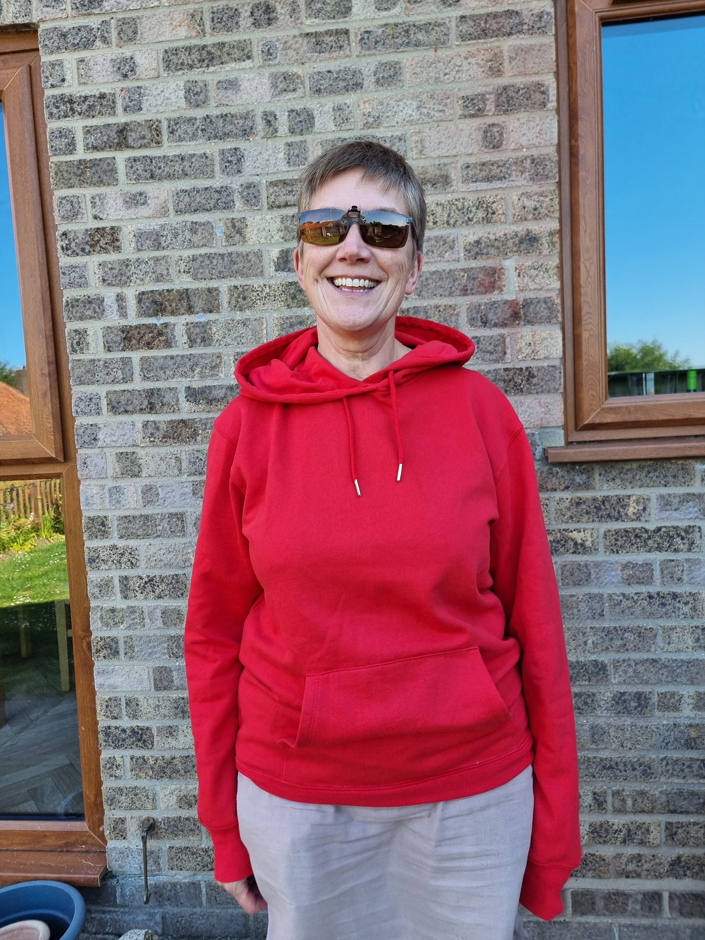 red hoodie (upcycled)