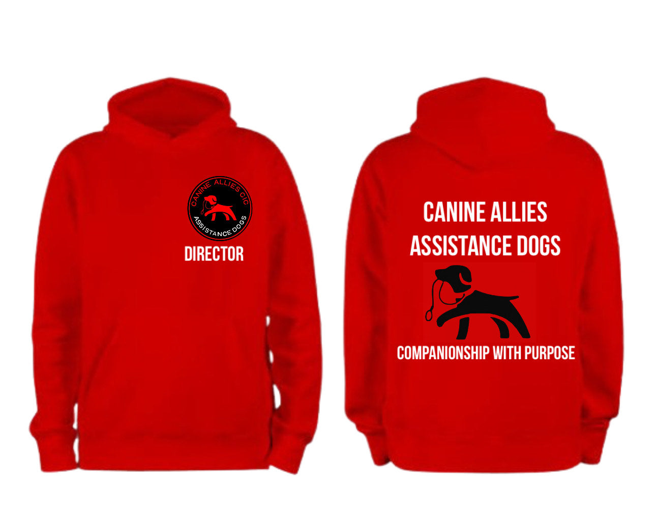 Canine Allies staff zipped hoodie