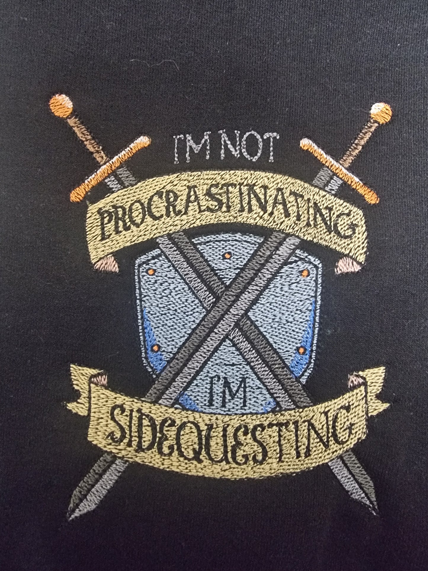 Not procrastinating, side questing hoodie