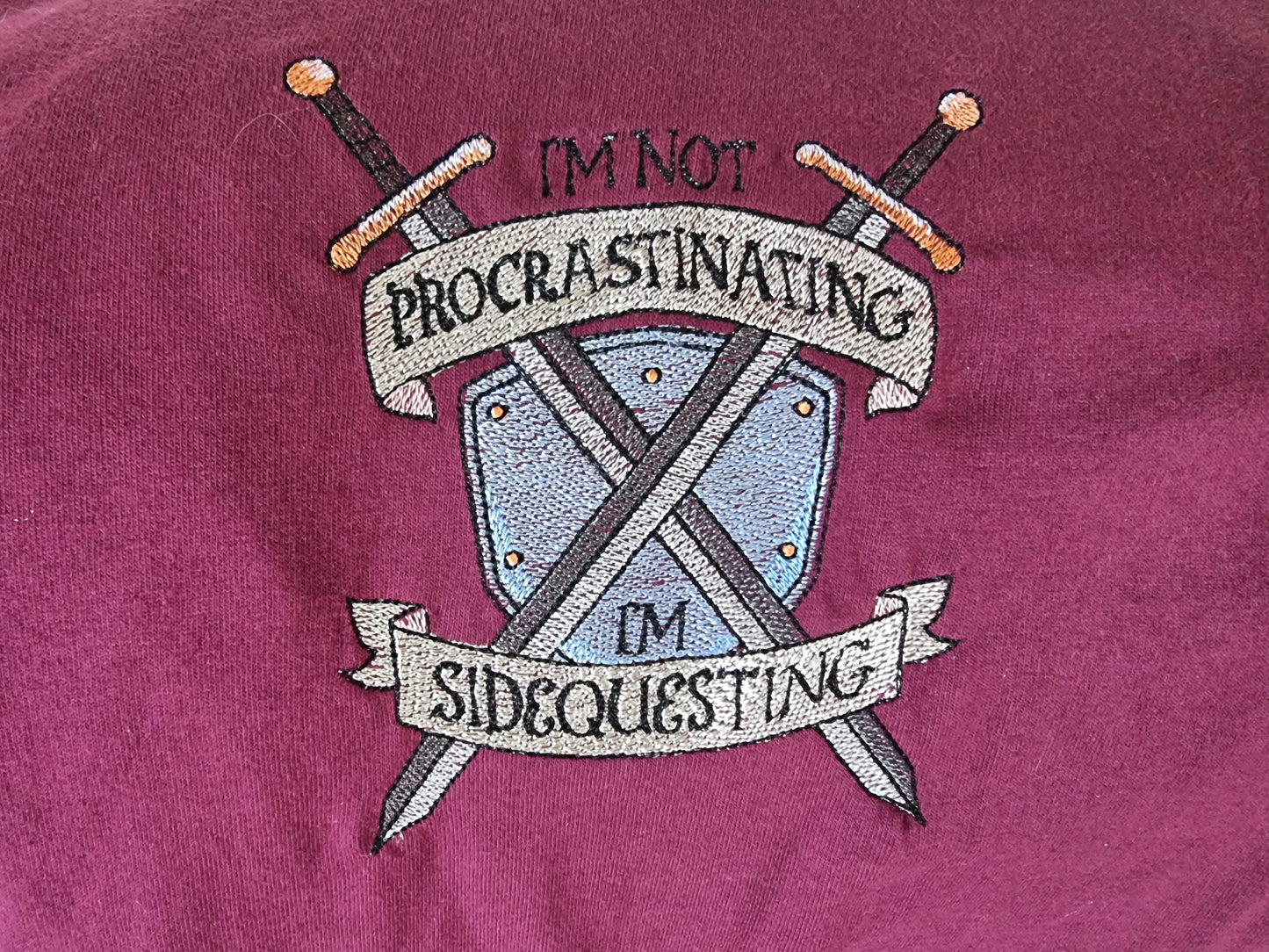 Not procrastinating, side questing t shirt