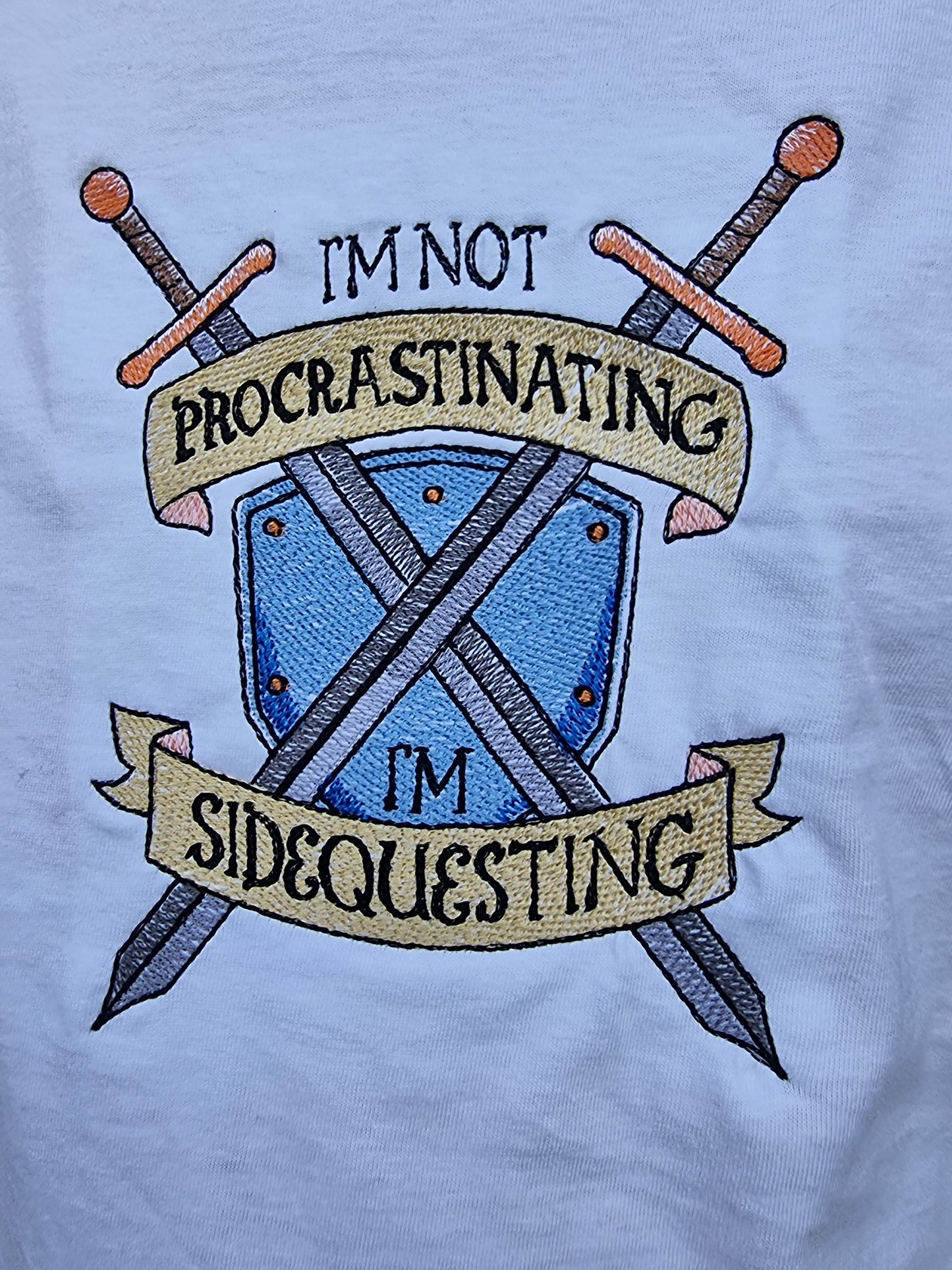 Not procrastinating, side questing t shirt